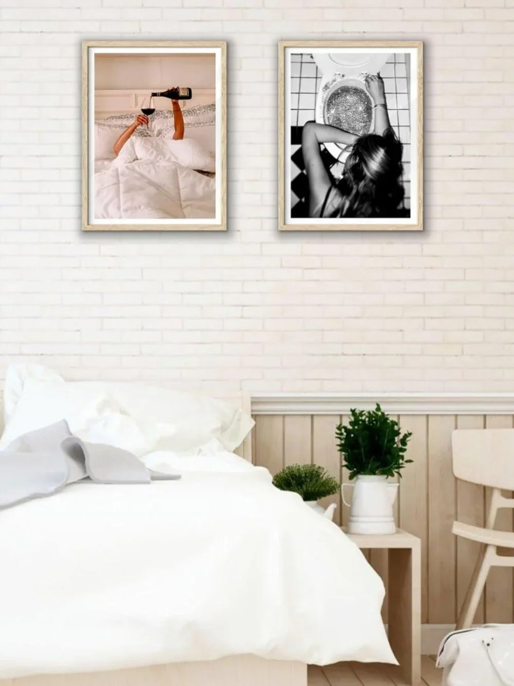 Framed 8x10 After the Disco Party Wall Art | Black & White Canvas Decor for